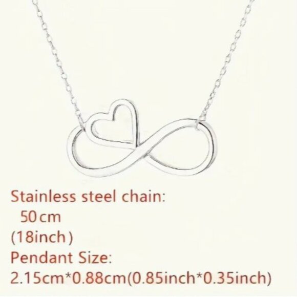 Elegant Silver Infinity Heart Necklace for Granddaughter - Picture 3 of 8